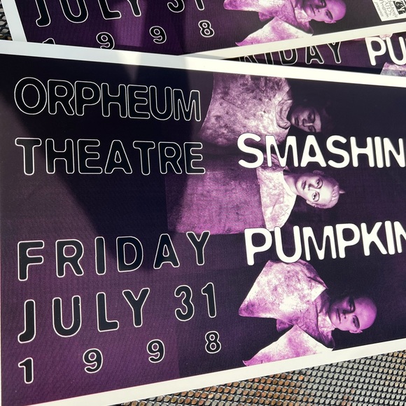 Vintage! Original Orpheum Theatre Smashing Pumpkins 1998 Tour Poster - Picture 2 of 3
